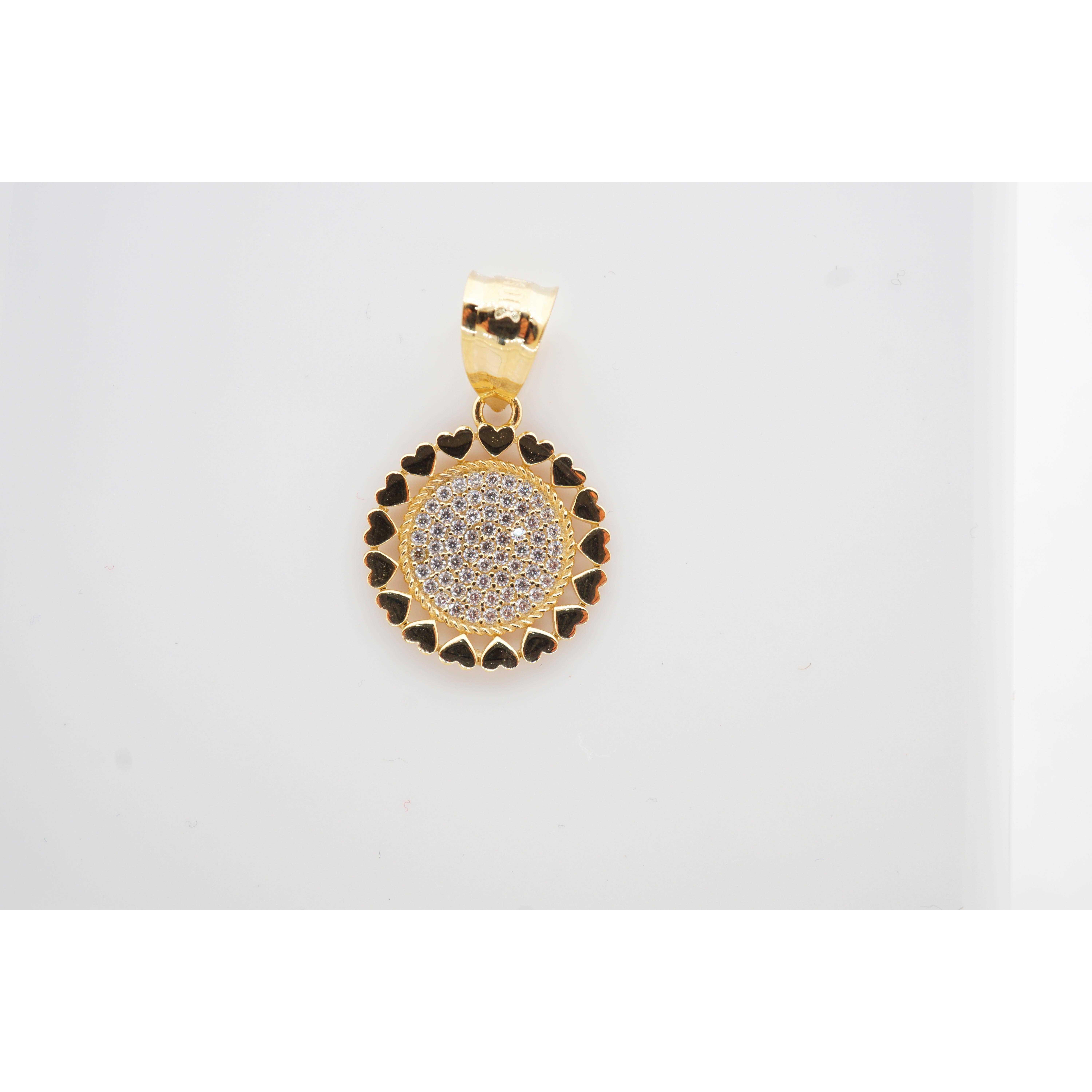 Estate Sale 10k Yellow Gold Cz Heart Pendant Charm 2.10g Vintage Style